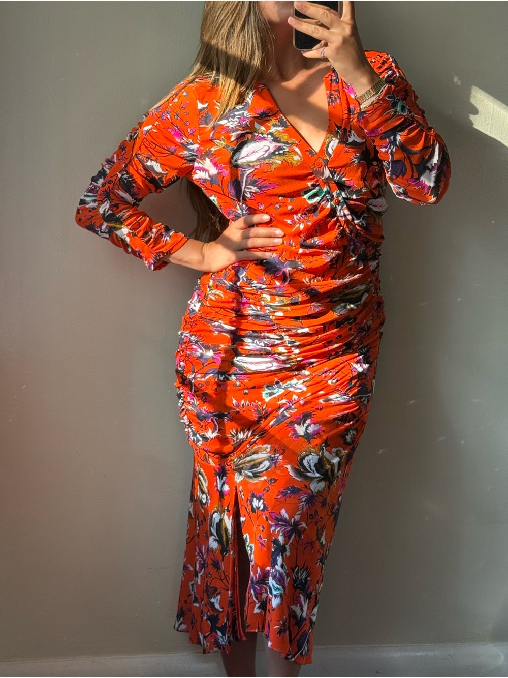 Diane Von Furstenberg Orange Floral Dress